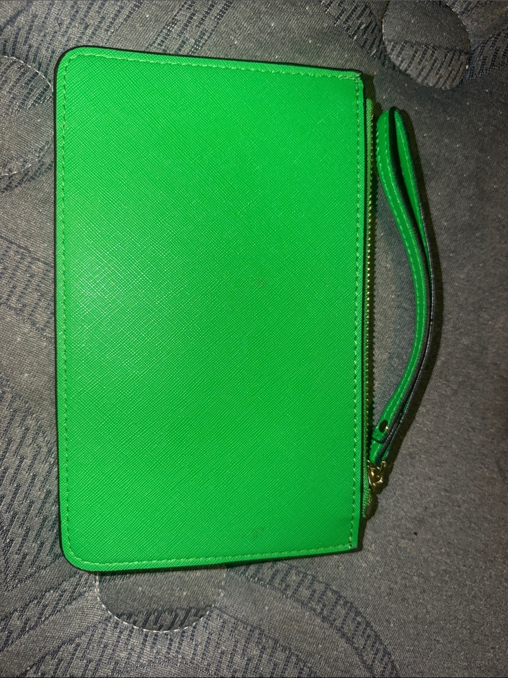kate spade Bright Green Saffiano Wristlet Clutch